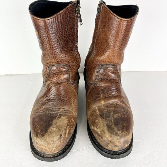 Thorogood Mens Side Zip Wellington Met Safety Toe Boot Size 9 Wide Vibram 8" - Picture 4 of 13